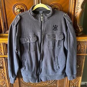 Avirex gray moto zip up jacket.